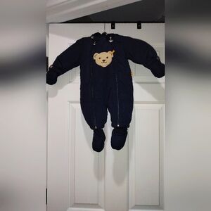 Steiff NWT  Snowsuit  Blue Zip One Piece 2 - 3 Months